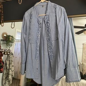 Baggy FREE PEOPLE long sleeved jean shirt